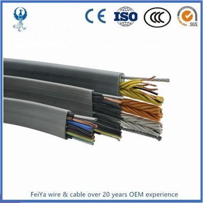 Flexible Standard Pure Copper Conductor PVC Insulated PVC Sheath Elevator Cable H05vvh6-F