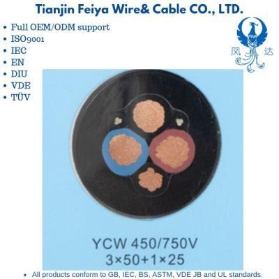 Heavy Duty Ycw 1 X 185mm2 240mm 3 X 25mm 35mm 70mm 2X25mm2 Rubber Sheathed Flexible Power Aluminium Control Wire Electric Cable