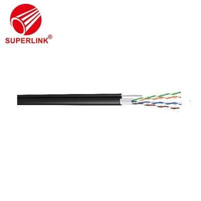 LAN Cable UTP FTP Cat5e with Messenger Steel Wire Cat 5 Network Cable for Outdoor