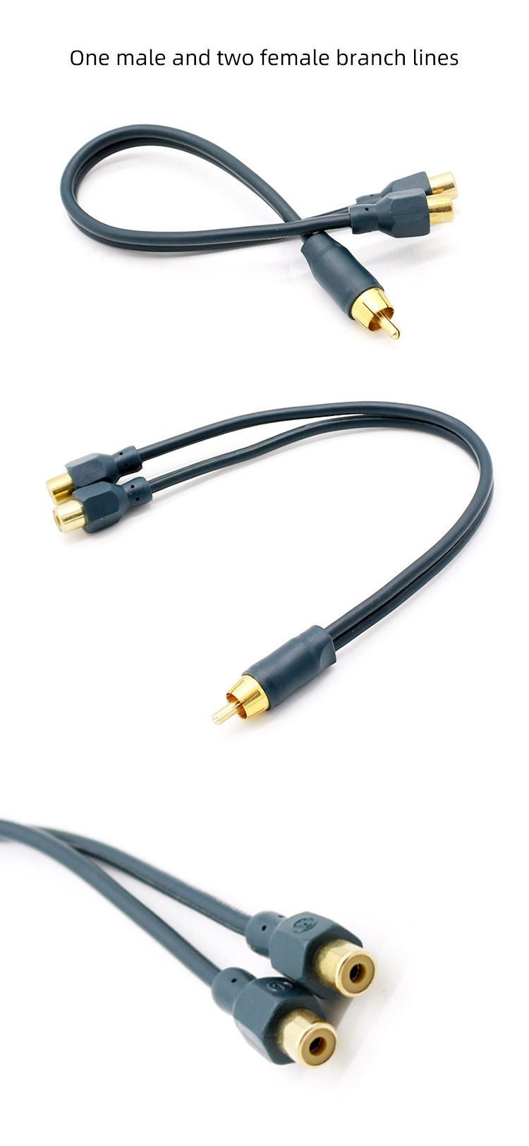 Audio Cable RCA Plug to RCA Plug Car Audio AMP 2 RCA One Point Two Cable Line