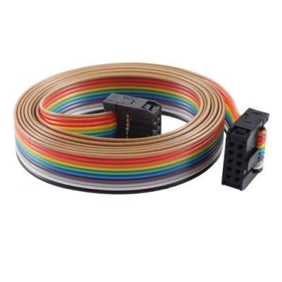 Rainbow Color Ribbon Flat Cable with Female to Female IDC Connector Wire Harness Grey Connector Wire Assembly