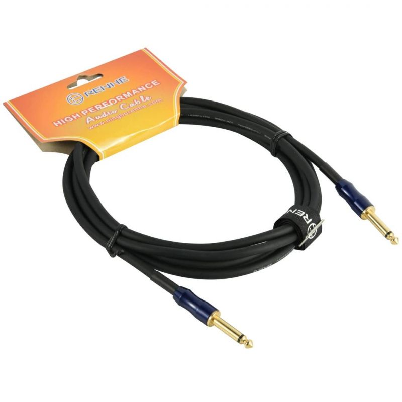 Guitar Cable Nylon 10FT 1/4 Inch 6.35mm Gold Straight Ts to Ts Electric Guitar and Bass Audio Cord Professional Instrument Wire OFC CCA 22/24 AWG Guage Colors