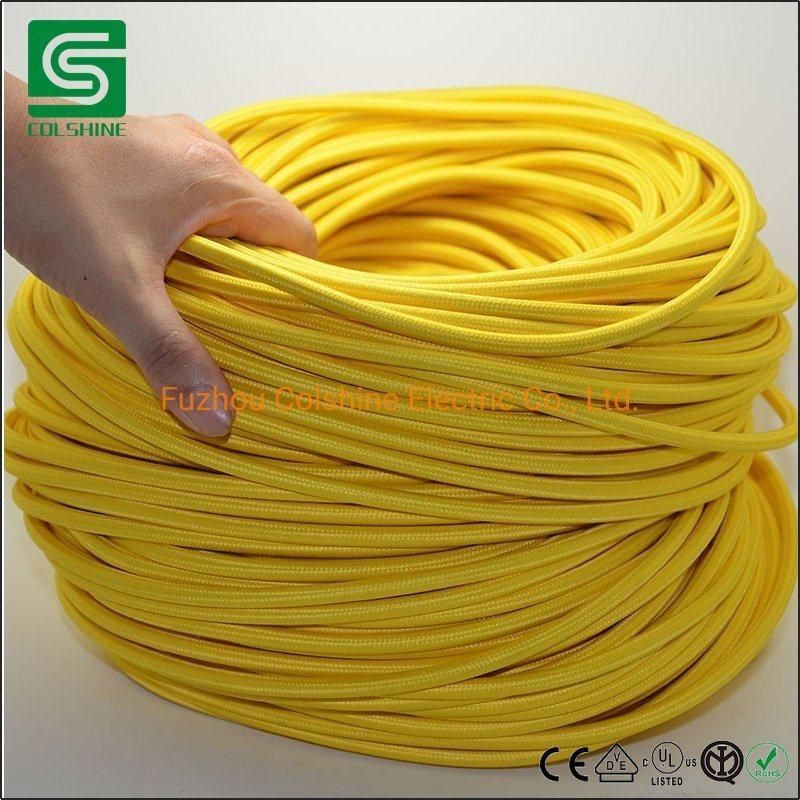 Round Vintage Fabric Braided Woven Flexible Electrical High Quality Lighting Wire Cord Cable