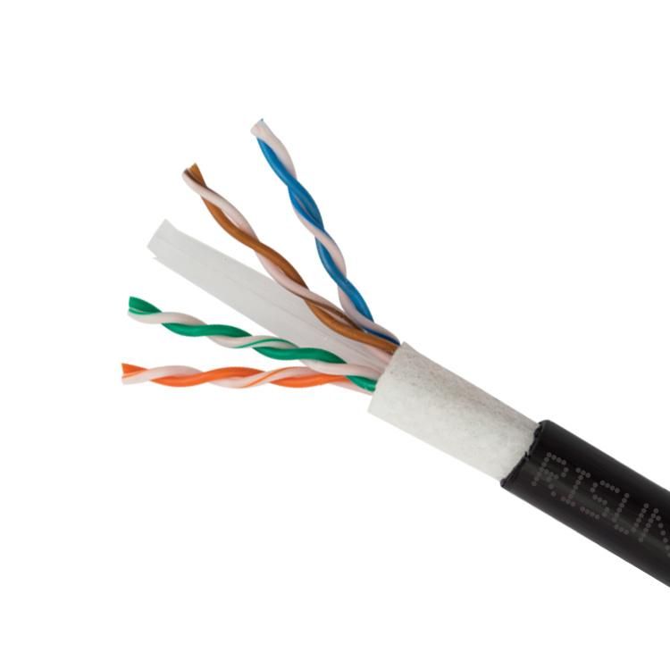 Favorable 23 AWG CAT6 Direct Burial Shielded Solid Copper with Dry Gel Tape Outdoor Bulk Ethernet Cable