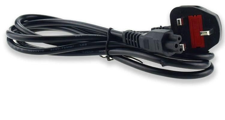UK Power Cable UK 3 Pin Plug AC Power Cords C5 Female Laptop Charger Power Cord 1.5m