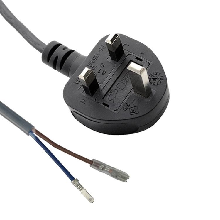 BS 1363 Standard 3A 5A 10A 13A with H05vvh2-F 2X0.75-1.0mm² Power Cord
