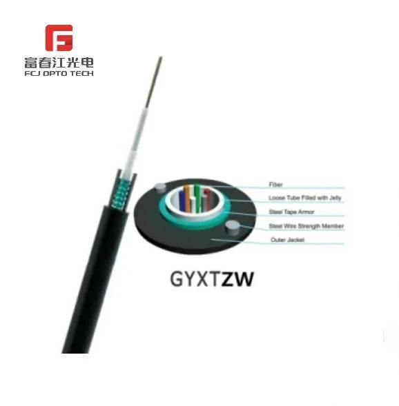 Fuchunjiang Fiber Optic Cable Gyxtzw with The Parallel Wire and Steel-PE Outer Jacket and Flame-Retardant