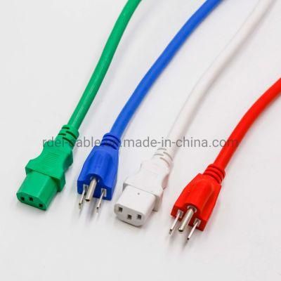 USA American and Canada 110V UL NEMA 5-15 Power Cords IEC C13 Connector
