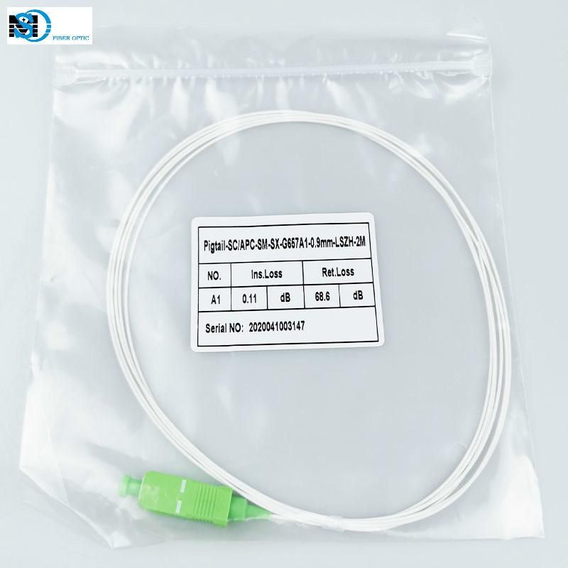 0.9mm Sc/APC Fiber Optic Pigtail LSZH 2m