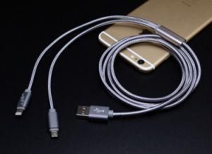 Braided 2 in 1 USB Cable with Qi Standard