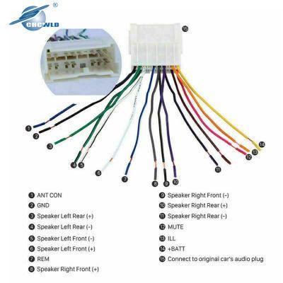 Car Radio Stereo Wiring Harness Adapter Audio Cable for Hyundai Accent 2000-2005