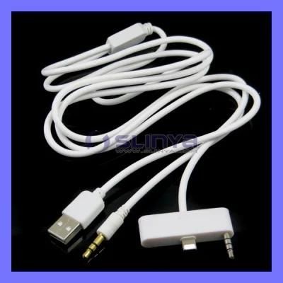 Lightning Dock to Aux 3.5mm Audio USB Cable for iPhone 5 5s 6 6 Plus iPod (SL-C11)