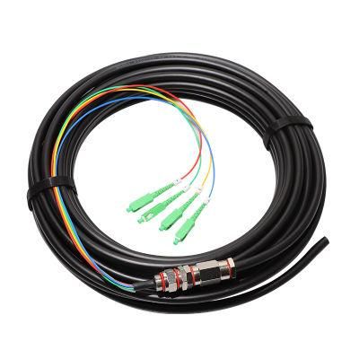 Optic Fiber Pre-Terminated Waterproof Pigtail Cable, 4 Core Waterproof Fiber Pigtail