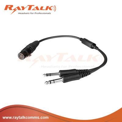 Pilot Headset Adapters Cables Airbus XLR to Ga (Dual Plug)