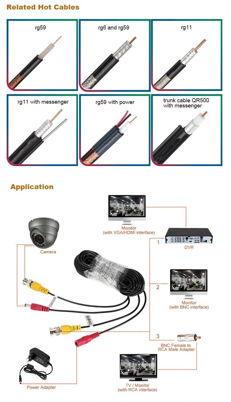 CCTV Coaxial Cable Rg59+2c Power Siamese Cable