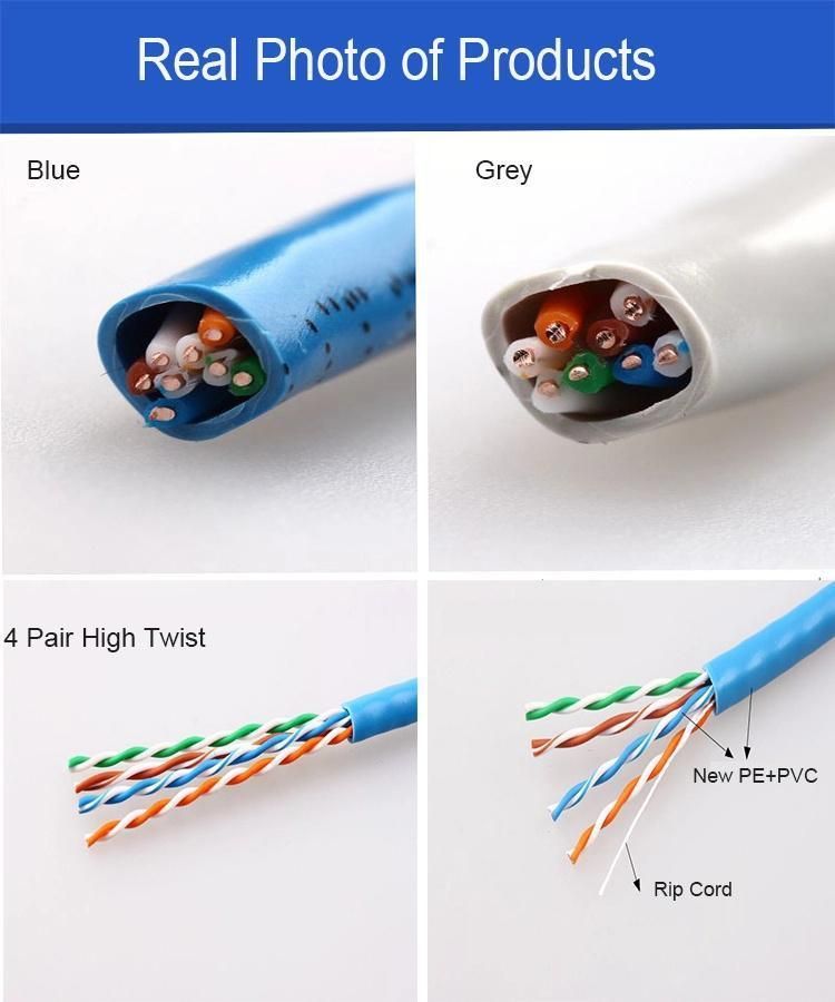 Good Quality and Low Attenuation UTP Cat 5e LAN Cable Internet Manufacture for Network Computer Camera