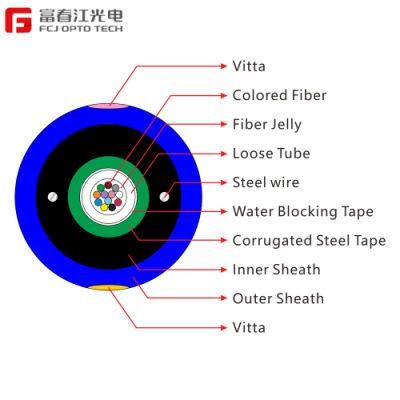 China Supplier Delosmart Gjyxfh03 Optical Fiber FTTH Cable Center Tube Structure Jacket LSZH Strength Member FRP