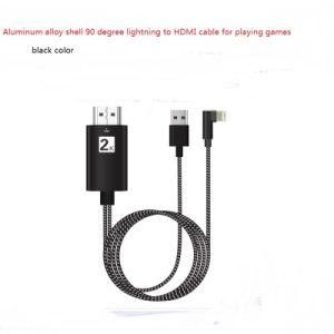 Aluminum Alloy 90 Degree Lightning Cable to HDMI Adapter