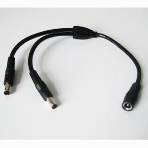 2.1mm X 5.5mm TV Camera 1 Female to 2 Male Power Plug Cable