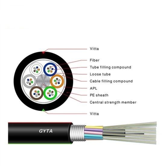 China Factory OEM GYTS/GYTA 2 4 6 8 12 24 36 48 72 96 Core Outdoor Fiber Optical Cable