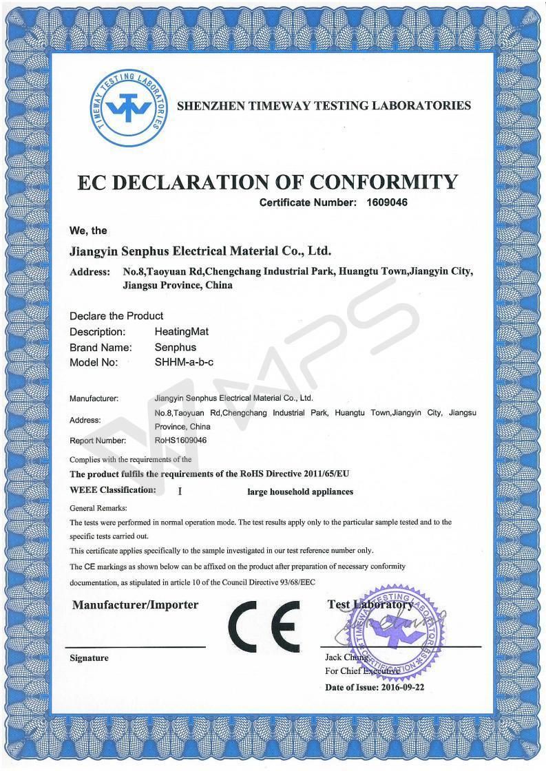 Warm Floor Heating Systems Ce and VDE Approved