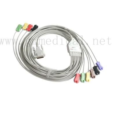 Compatible with Schiller, EKG Cable, IEC, 10-lead