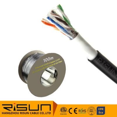 Direct Burial External CAT6 Outdoor Copper Ethernet Network Cable Gel 100m Cardboard Reel