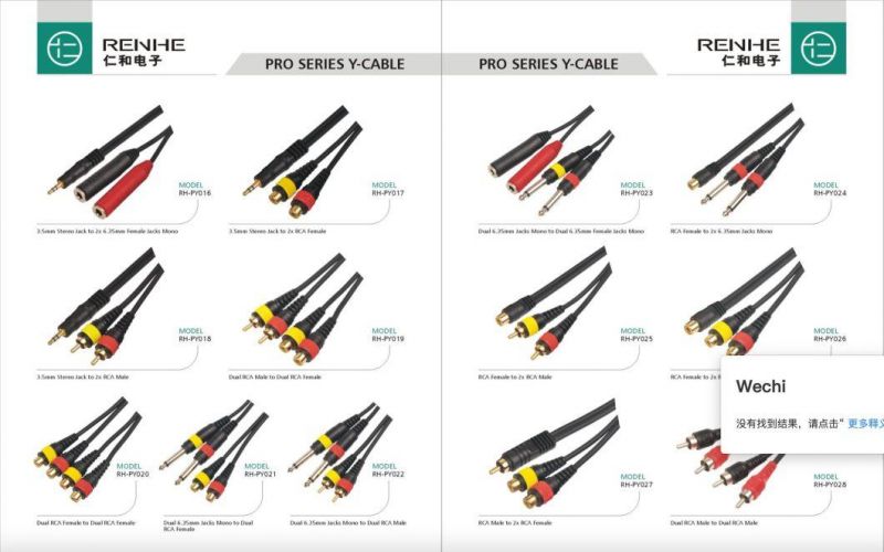 Essential Interconnect Y-Cable 3.5 mm Trs Male to 1/4" Ts Male 3 FT. Black Dual Cablemolded Strain Relief
