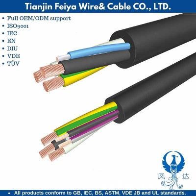 H07rn-F Control Cable Bc Tc 3 Core 4 Core Multi Core XLPE Insulated / Sheathed Flexible Marine Shipboard Wind Power Cable