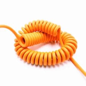 Customized 2 Core TPU Jacket Spring Cable Orange Custom Copper Tinned Electronic Copper Control Power Insulation Wire Cable