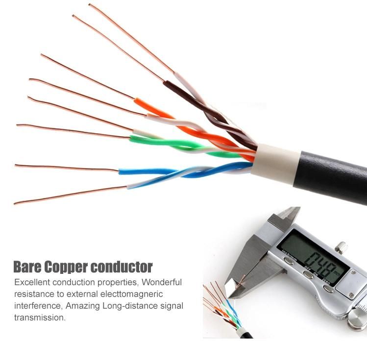 Febric Cat5e U/UTP Offshore Armoured Cable Fluke Test Double Jacket