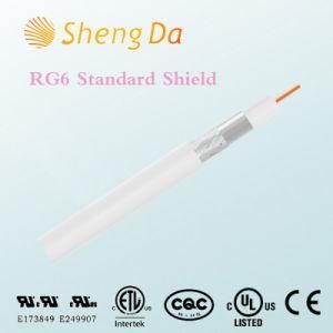 RG6 Standard Shield White Coaxial Cable for CATV