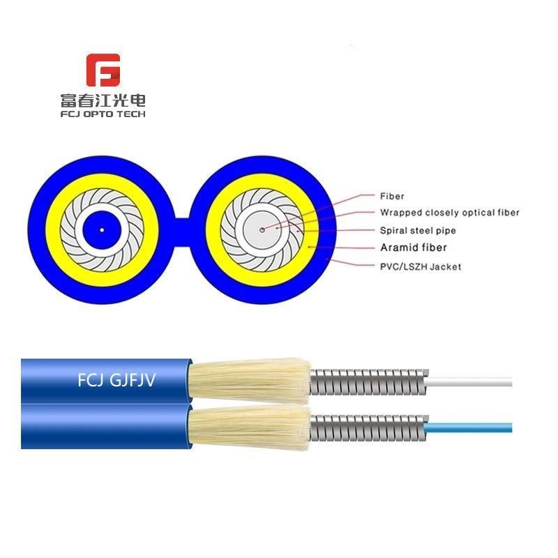 Gjsfjbv Duplex Double Tube Armored Fiber Optic Cable for FTTH Wiring