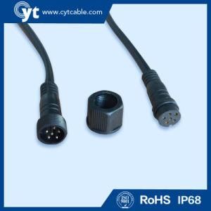 6 Pin Black Male Female Screw Waterproof Connector Cable for LED Lighting