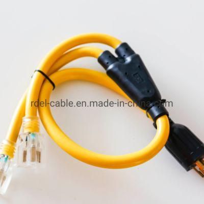 Extension Cord Y Splitter NEMA L14-30p to 2X NEMA 5-20r ETL UL