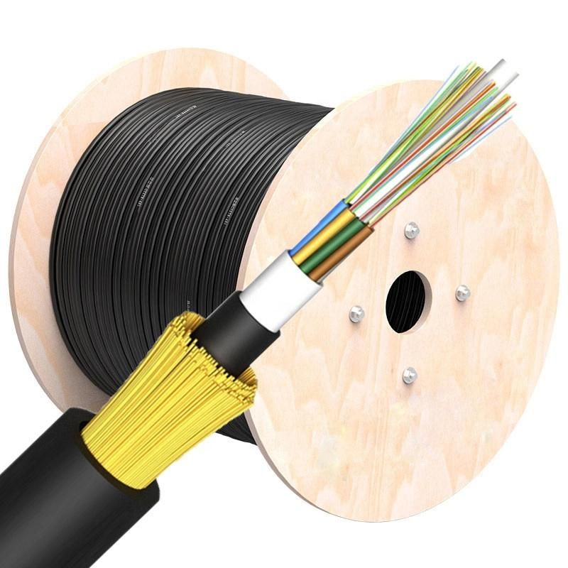 12 Cores Single Mode G657A G652D GYXTW Aerial Outdoor Steel Wire Fiber Optic Cable