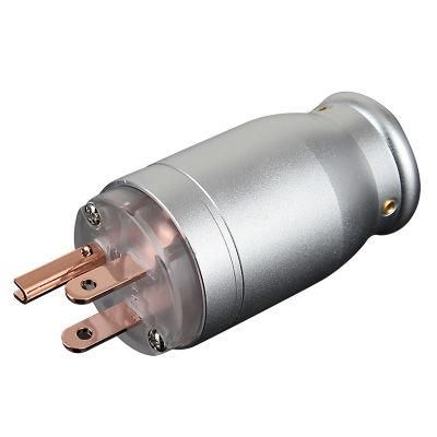 Hh3222 HiFi Copper Series Us AC Power Plug Aluminum.
