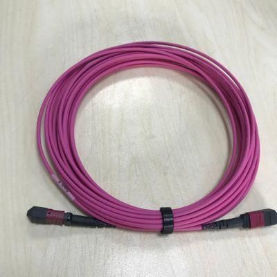 Optical Fiber Patch Cord MTP (female) -MTP (female) Om4 12 Core Mini Round Cable 10m