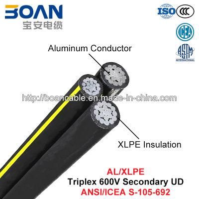 Triplex Secondary Urd, Urd Cable, 600 V, Al/XLPE (ANSI/ICEA S-105-692)