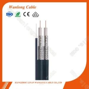 Best Price 90% Braiding CCTV Dual Cable with Steel Messenger 18AWG CCS RG6 Coaxial Cable