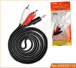 3.5mm Stereo to 2 RCA Audio/Video Cable (AV-23A-1.5m-white-red Packing)