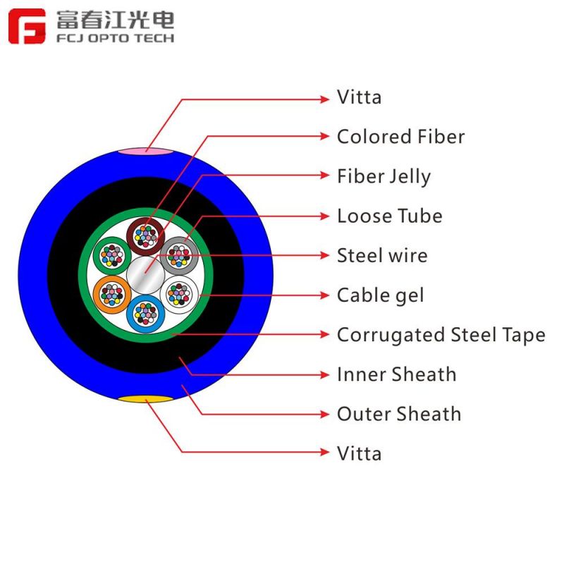 Gjyfxh Manufacture Single Mode 1 2 4 12 24 48 Core Gjsfjv Indoor Armored Optical Fiber Cable