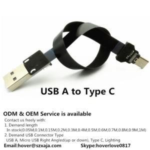 Xaja Fla 5/10/15/20/30cm Ultra Thin USB Straight Type C Mini Micro USB Cable
