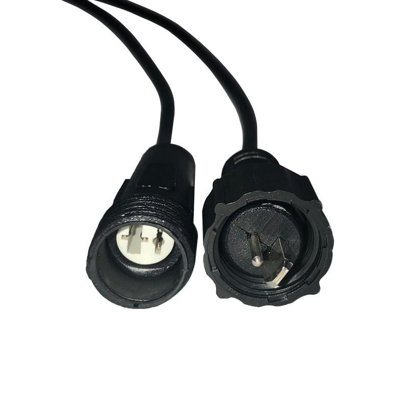 M16 Male Female Flat Round Pin Waterproof 2 Pin IP67 Connector Cable for Outdoor Light