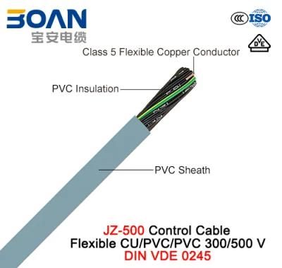Jz-500, Control Cable, 300/500 V, Flexible Cu/PVC/PVC (DIN VDE 0245)