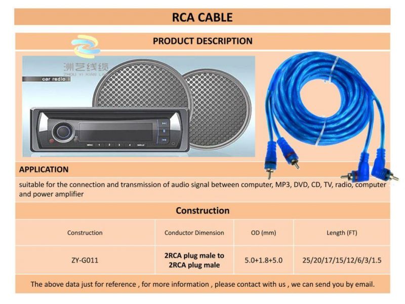 Zy-G011 RCA Audio video Cable