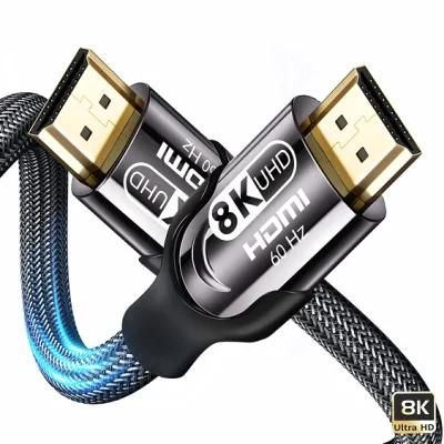 HDMI 2.1 Cable 8K 60Hz 48 Gbps Premium Ultra HD TV HDMI Video Cable 1.5 3m Male to Male HDMI Cable Braided OEM &amp; Stock Wholesale