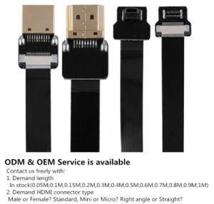 Xaja Right Angle Micro HDMI Black Shielded Ribbon Cable