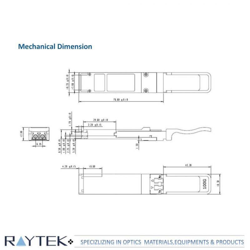Qsfp28 Lr4 20km Optical Transceiver with Full Real- Time Digital Diagnostic Monitoring