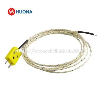K Type Thermocouple Sensor with Cable and Miniature Yellow Connectors